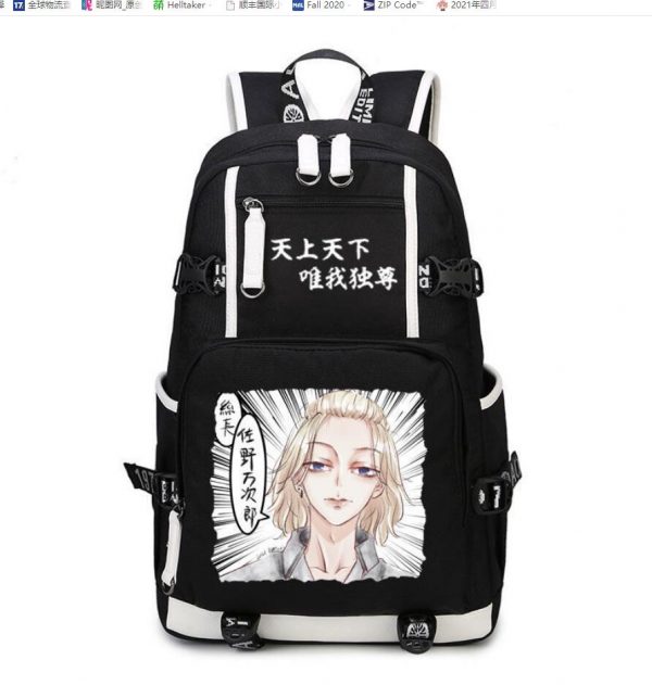 Anime Tokyo Revengers Backpack Cosplay Hanagaki Takemichi Ken Ryuguji man Canvas Schoolbag Travel Bags 5 - Tokyo Revengers Merch