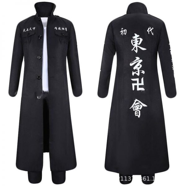 Anime Tokyo Revengers Draken Cosplay Costume Ryuguuji Ken Role Play Suit Black Long Sleeve Overcoat Full 1 - Tokyo Revengers Merch