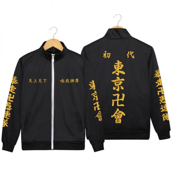 Amine Tokyo Revengers Kazutora Hanemiya Manjiro Sano Casual Tracksuit Costume Mikey Draken Black Jacket Coat Outfit - Tokyo Revengers Merch